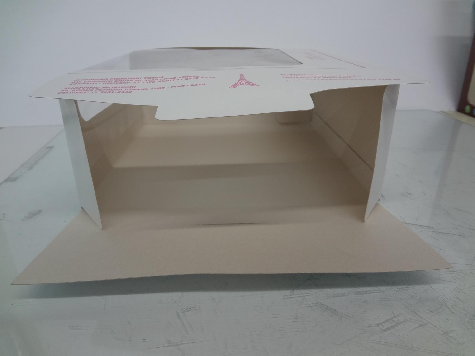 Embalagem-Caixa para mini bolo,torta com visor lateral e fechamento especial (21x21x11 cm) -FA21BL