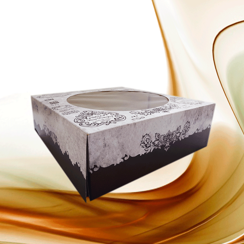 Embalagem – Caixa Padronizada para tortas e bolos, com visor (20x20x7cm)FA20GNV_Vintage – Visor Ø 15cm