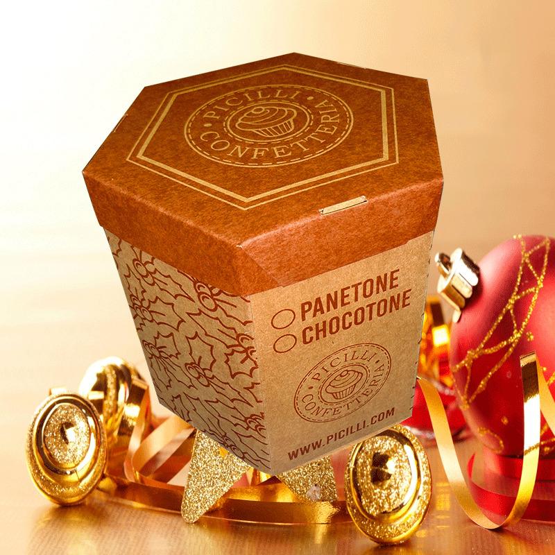 Embalagem-Caixa para panetone  500 g tampa e fundo separados – PNT2