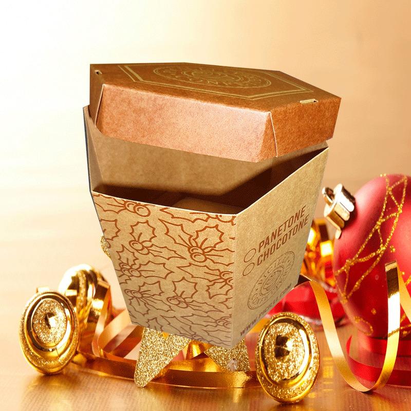 Embalagem-Caixa para panetone  500 g tampa e fundo separados – PNT2